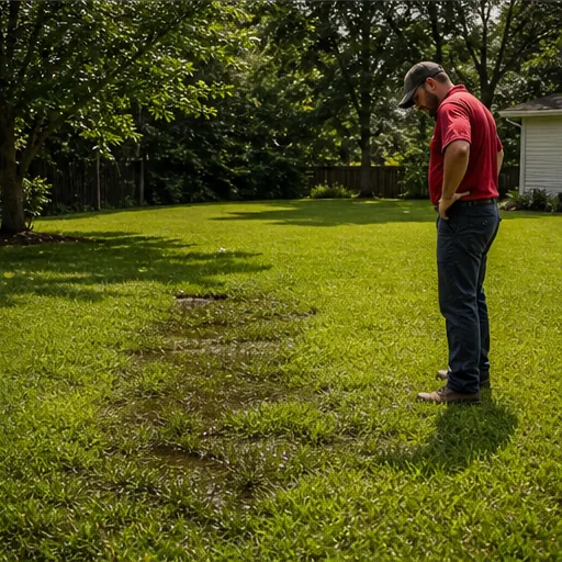 Lawn area over a septic drain field